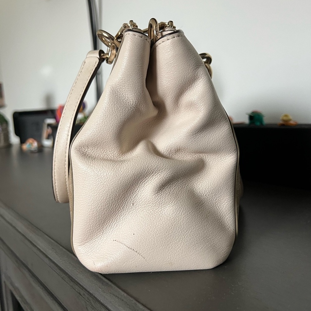 Coach Cream and Tan Signature Satchel - Picture 6 of 7